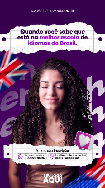 STORY - AULAS DE INGLÊS | IDIOMAS | PSD EDITÁVEL