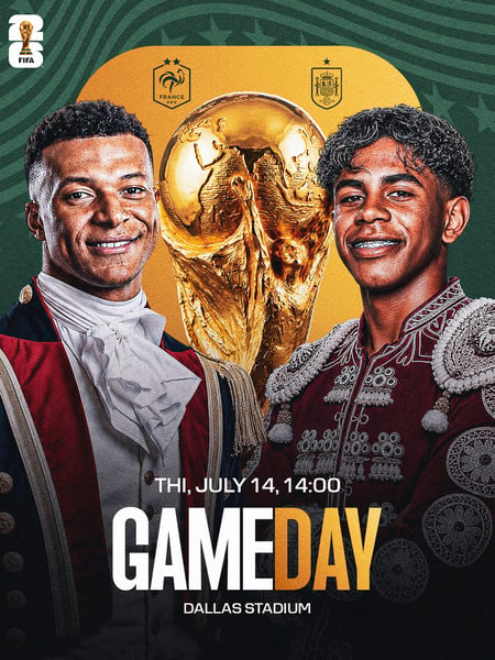 FLYER MATCHDAY FRANÇA X ESPANHA COPA 2026