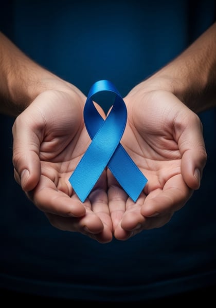 NOVEMBRO AZUL MOS COM LAO AZUL CONSCIENTIZAÇÃO E APOIO AO CÂNCER DE PRÓSTATA E SAÚDE MASCULINA