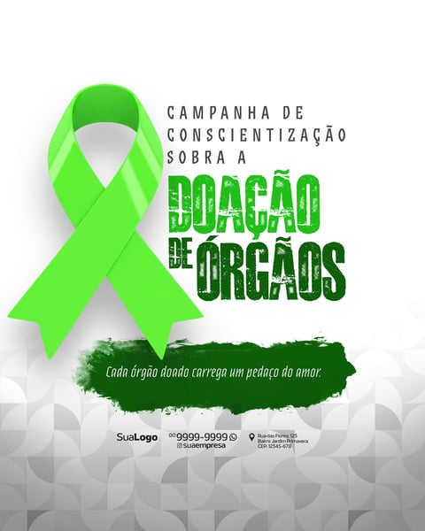 CAMPANHA SOBRE A DOAÇÃO DE ÓRGÃO SOCIAL MEDIA PSD EDITÁVEL 10