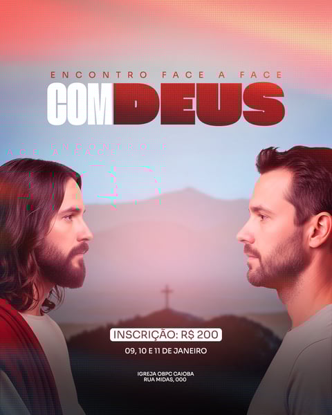 FLYER IGREJA GOSPEL ENCONTRO FACE A FACE COM DEUS PSD FEED 1