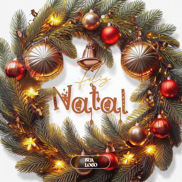 FELIZ NATAL 25 DE DEZEMBRO AVISO INFORME HORÁRIO COMUNICADO SOCIAL MEDIA PSD EDITÁVEL