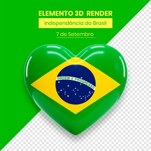 ELEMENTO INDEPENDÊNCIA DO BRASIL 7 DE SETEMBRO 3D COMPOSIÇÃO