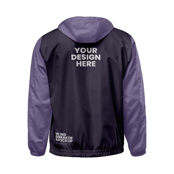 JAQUETA CORTA-VENTO VISTA DE TRÁS PSD EDITÁVEL MOCKUP