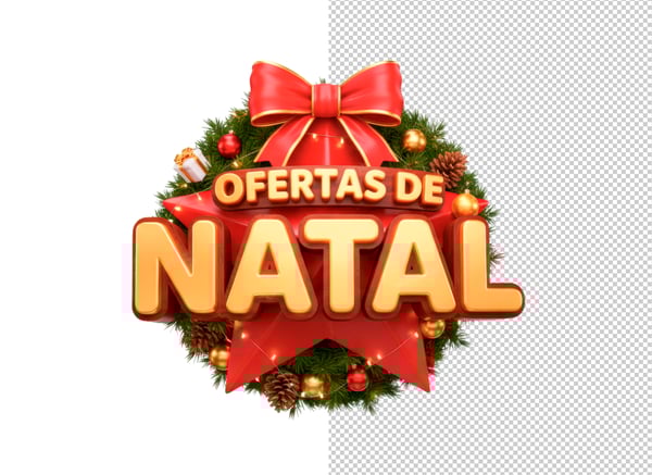 SELO 3D OFERTAS DE NATAL EM PNG TRANSPARENTE