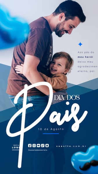 DIA DOS PAIS AGOSTO SOCIAL MEDIA POST EDITÁVEL STORY 45
