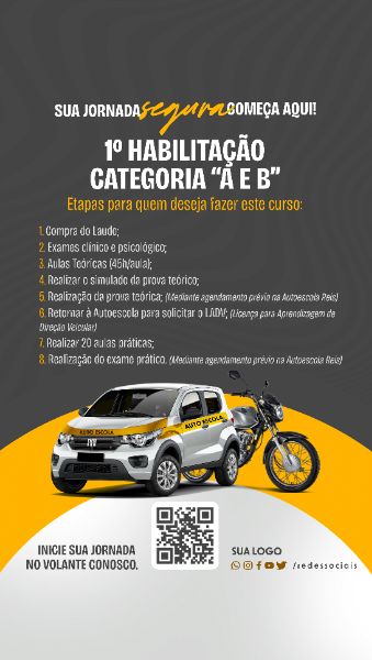 STORY - AUTO ESCOLA - ETAPAS PARA A CATEGORIA A E B