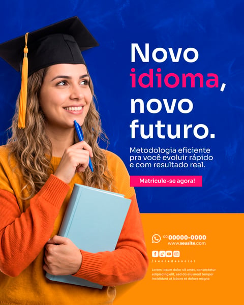 ESCOLA DE IDIOMAS SOCIAL MEDIA PSD EDITÁVEL 6
