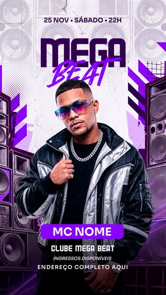 FLYER DE FUNK COM MC PARA STORIES PSD TEMPLATE