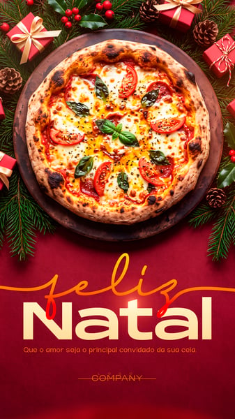 FELIZ NATAL PIZZA CEIA SOCIAL MEDIA FLYER PSD EDITÁVEL STORY