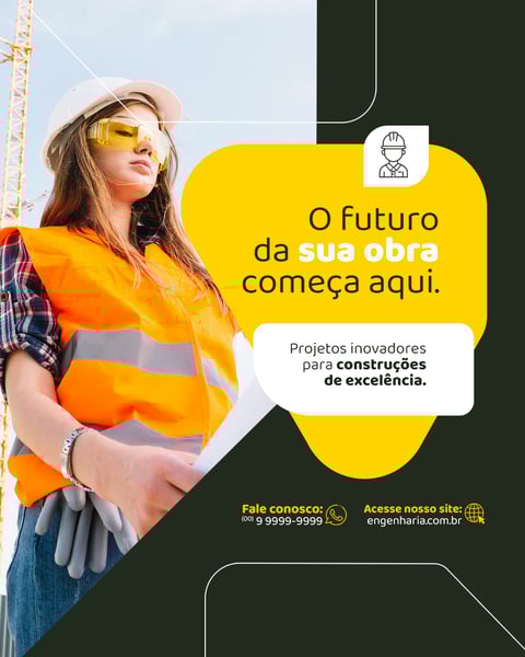 ENGENHARIA FUTURO DA SUA OBRA SOCIAL MEDIA FEED PSD EDITÁVEL