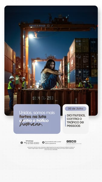30 DE JULHO - DIA MUNDIAL CONTRA O TRÁFICO DE PESSOAS - FLYER SOCIAL MEDIA PSD EDITÁVEL