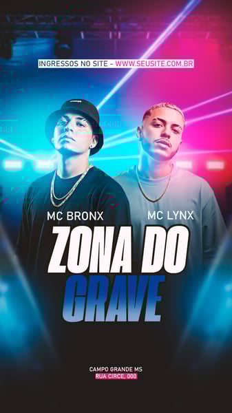 FLYER EVENTO SHOW ZONA DO GRAVE PSD STORY 23