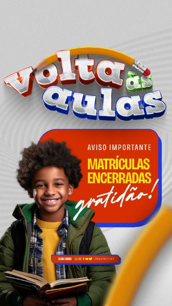 STORY - VOLTA AS AULAS - MATRÍCULAS ENCERRADAS