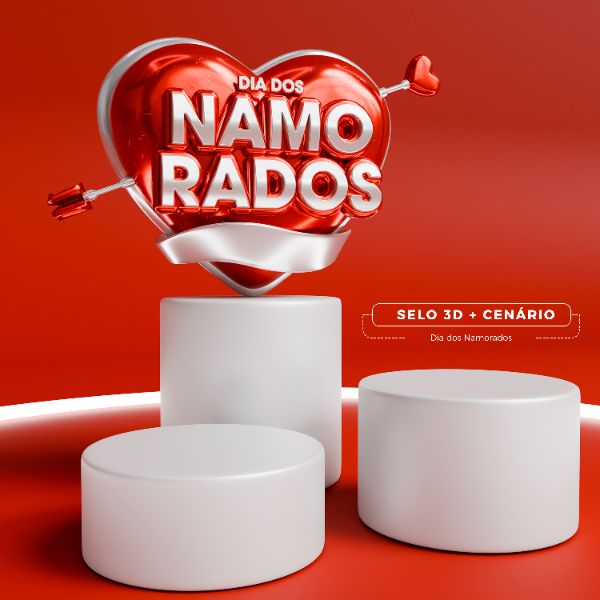 SELO E CENÁRIO DIA DOS NAMORADOS SELO 3D