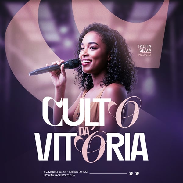 FLYER GOSPEL CULTO DOMINGO DE LOUVOR E ADORAÇÃO IGREJA SOCIAL MEDIA PSD EDITÁVEL