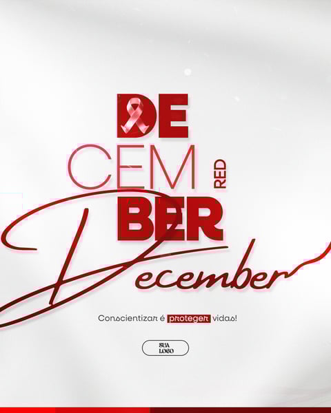 RED DECEMBER MÊS DE LUTA E CONSCIENTIZAÇÃO CONTRA AIDS, HIV E OUTRAS DSTs SOCIAL MEDIA EDITÁVEL PSD