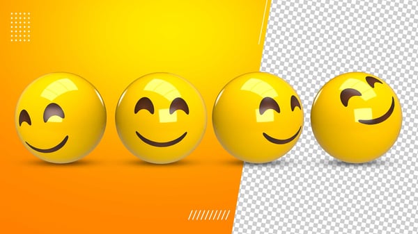 ELEMENTO 3D EMOJI CARINHA FELIZ PNG