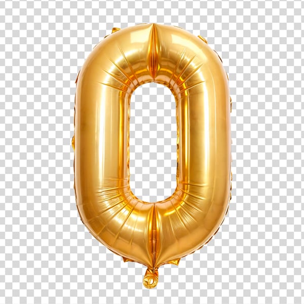 NÚMERO 0 FORMATO DE BALÃO ELEMENTO 3D PNG