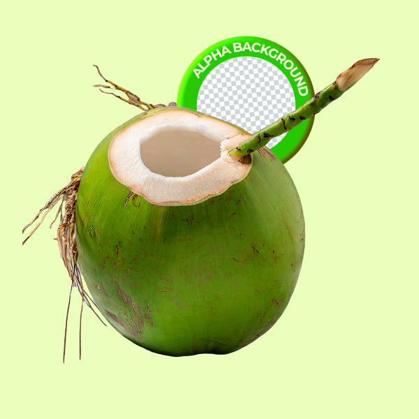 ELEMENTO COCO VERDE PARA COMPOSIÇÃO PNG TRANSPARENTE SEM FUNDO