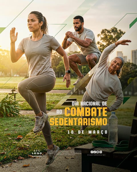 DIA NACIONAL DE COMBATE AO SEDENTARISMO 10 DE MARÇO SOCIAL MEDIA PSD EDITÁVEL 2