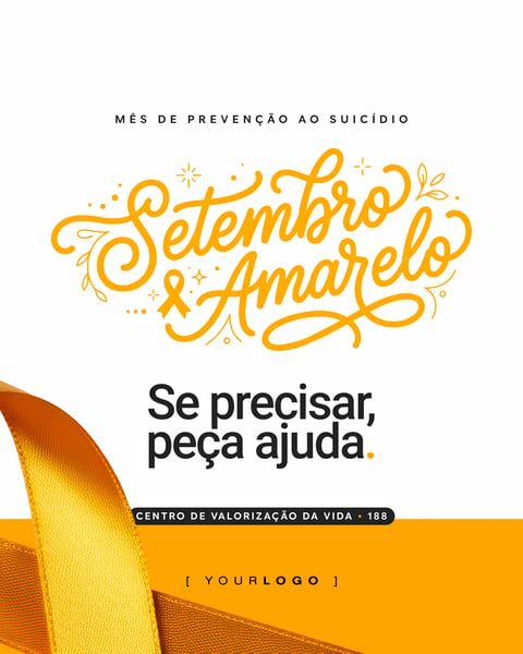 SETEMBRO AMARELO PREVENÇÃO AO SUICÍDIO SOCIAL MEDIA PSD EDITÁVEL