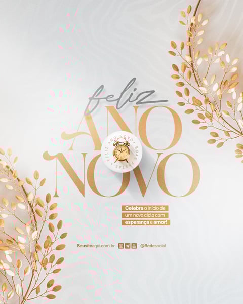 FELIZ ANO NOVO REVEILLON BOAS FESTAS SOCIAL MEDIA PSD EDITÁVEL