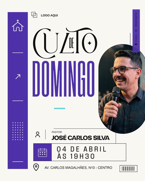 CULTO DE DOMINGO SOCIAL MEDIA PSD EDITÁVEL 4