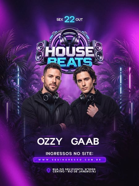 FLYER HOUSE BEATS FEED PSD EDITÁVEL