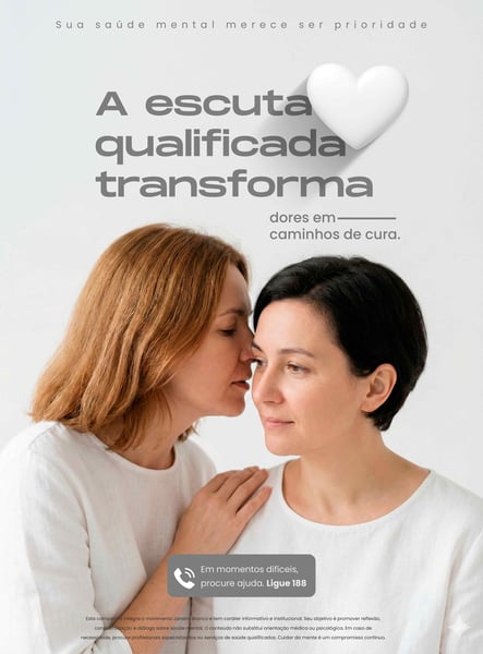 Cartaz Campanha Janeiro Branco Saúde Mental E Escuta Qualificada Social Media PSD Editável