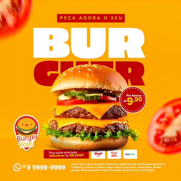 SOCIAL MEDIA HAMBURGUERIA FEED PEÇA JÁ O SEU BURGUER