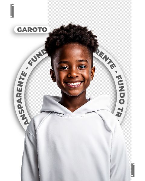 GAROTO COM MOLETON BRANCO | IMAGEM SEM FUNDO | PSD EDITÁVEL