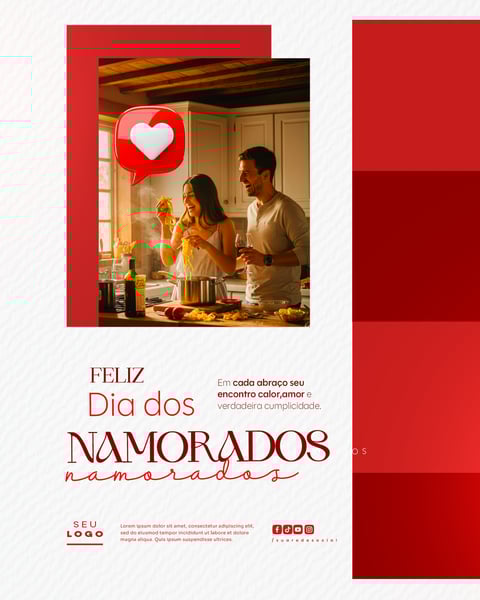 DIA DOS NAMORADOS 12 DE JUNHO SOCIAL MEDIA FEED EDITÁVEL