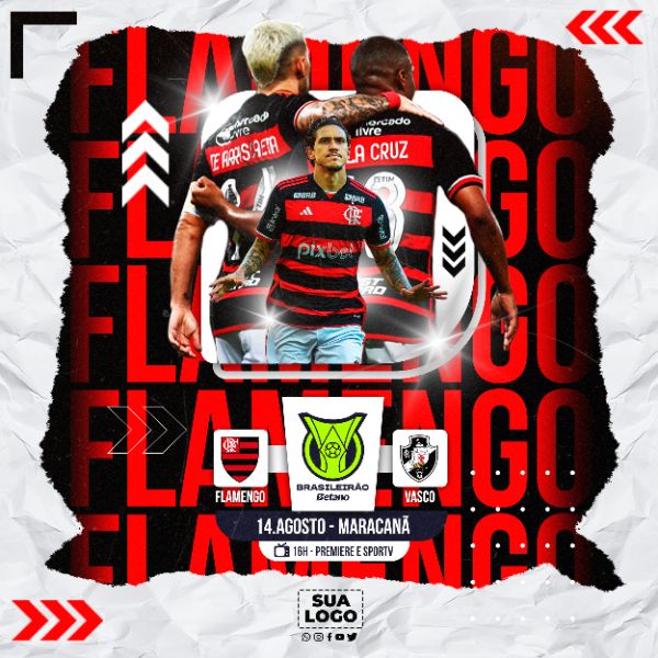 FLYER ESPORTIVO BRASILEIRÃO DIA DE JOGO FLAMENGO