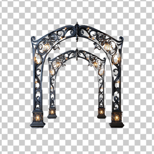 PORTAL DE FERRO PARA FLYER DE EVENTO EM PNG