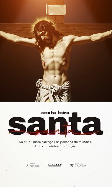 SEXTA FEIRA SANTA JESUS ARTE RELIGIOSA PSD EDITÁVEL 1