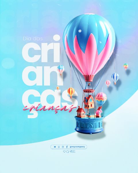 DIA DAS CRIANÇAS 12 DE OUTUBRO SOCIAL MEDIA PSD EDITÁVEL