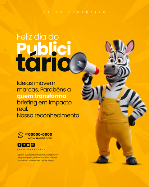 DIA DO PUBLICITÁRIO 01 DE FEVEREIRO SOCIAL MEDIA PSD EDITÁVEL 2