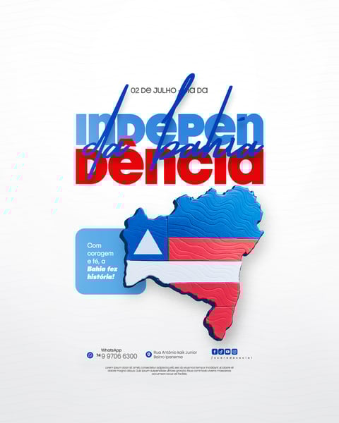 02 DE JULHO - DIA DA INDEPENDÊNCIA DA BAHIA SOCIAL MEDIA PSD EDITÁVEL