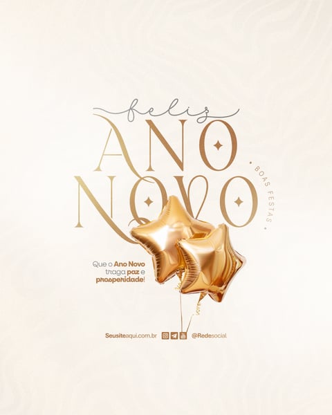 FELIZ ANO NOVO REVEILLON BOAS FESTAS SOCIAL MEDIA PSD EDITÁVEL