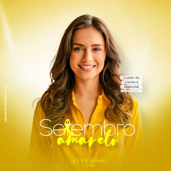 SETEMBRO AMARELO – MÊS DE PREVENÇÃO AO SUICÍDIO SOCIAL MEDIA FLYER PSD EDITÁVEL