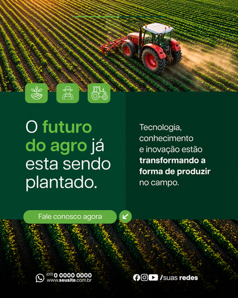 SOCIAL MEDIA AGRONEGÓCIO O FUTURO DO AGRO PSD EDITÁVEL