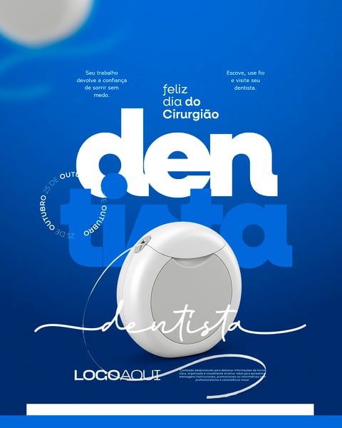 CIRURGIÃO DENTISTA 25 OUTUBRO FIO DENTAL SOCIAL MEDIA FLYER PSD EDITÁVEL