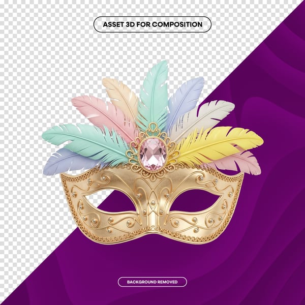 MÁSCARA DE CARNAVAL FESTA BRASIL PNG COMPOSIÇÃO 97 EDITADO
