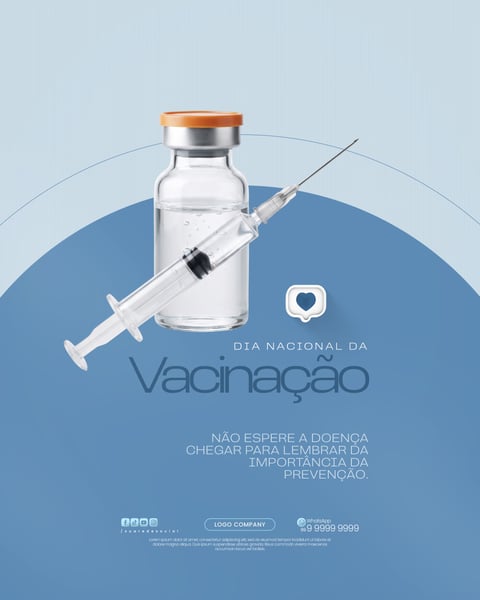 DIA NACIONAL DA VACINAÇÃO CAMPANHA DE SAÚDE SOCIAL MEDIA PSD EDITÁVEL 1