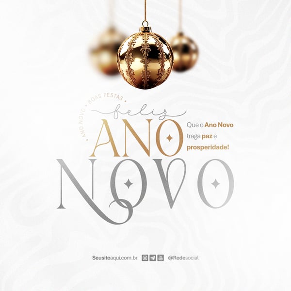 FELIZ ANO NOVO REVEILLON BOAS FESTAS SOCIAL MEDIA PSD EDITÁVEL