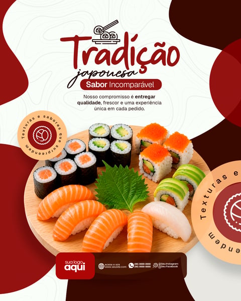 Social Media Sushi Delivery PSD Editável