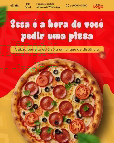 ESSA É A HORA DE VOCÊ PEDIR UMA PIZZA Figma Social Media Template