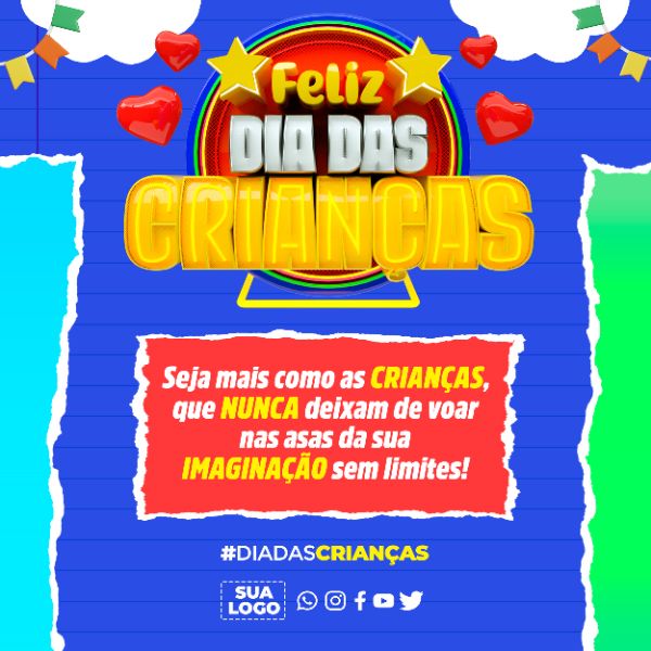Feliz Dia das Crianças PSD EDITÁVEL