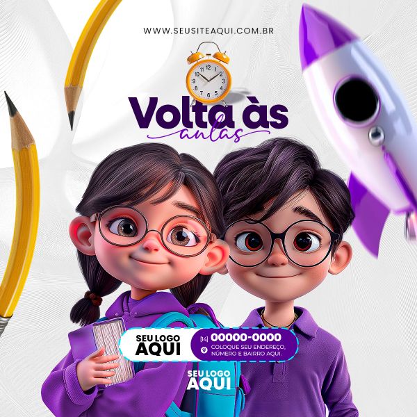 VOLTA ÀS AULAS | MATRÍCULAS ABERTAS | ESCOLA | PSD EDITÁVEL